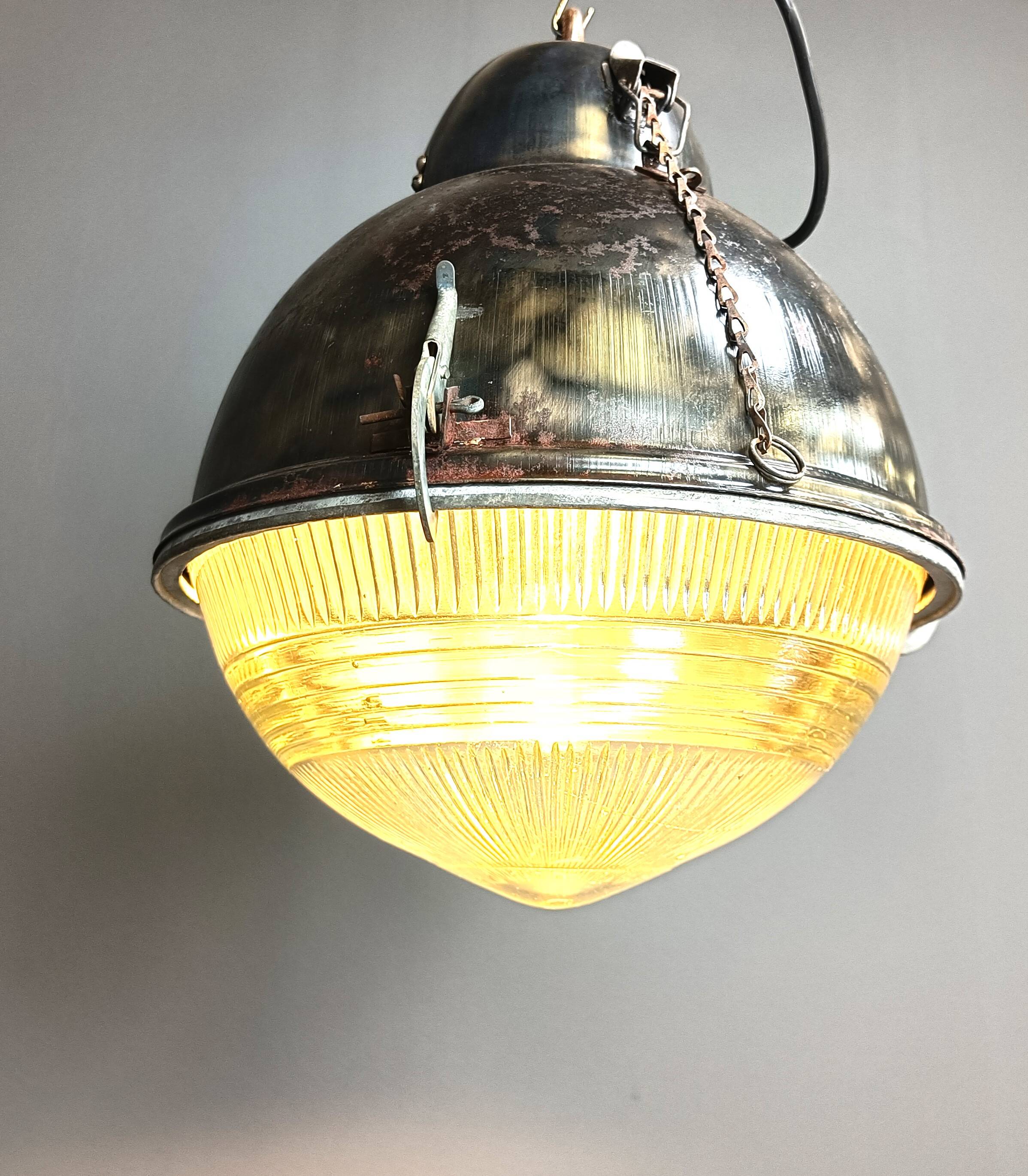 Industrial 'Ball' Lamps with Glass, 1930s