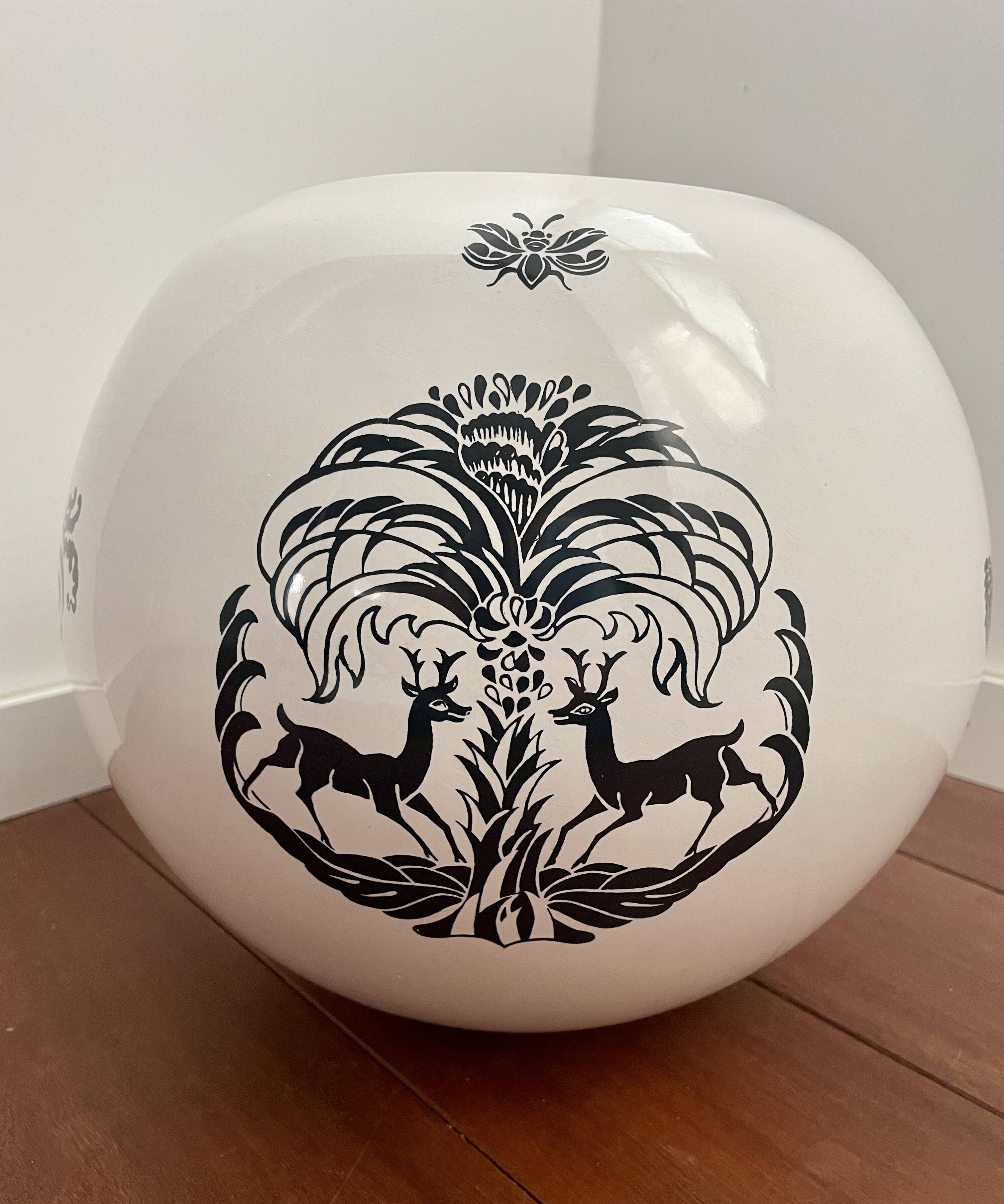 Vintage Molin Charolles Ball Vase 28 cm