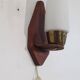 Danish teak and opaline wall lamp