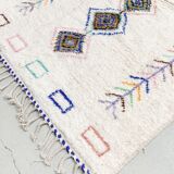 Berber carpet Azilal ecru with colorful graphic patterns 250x155m