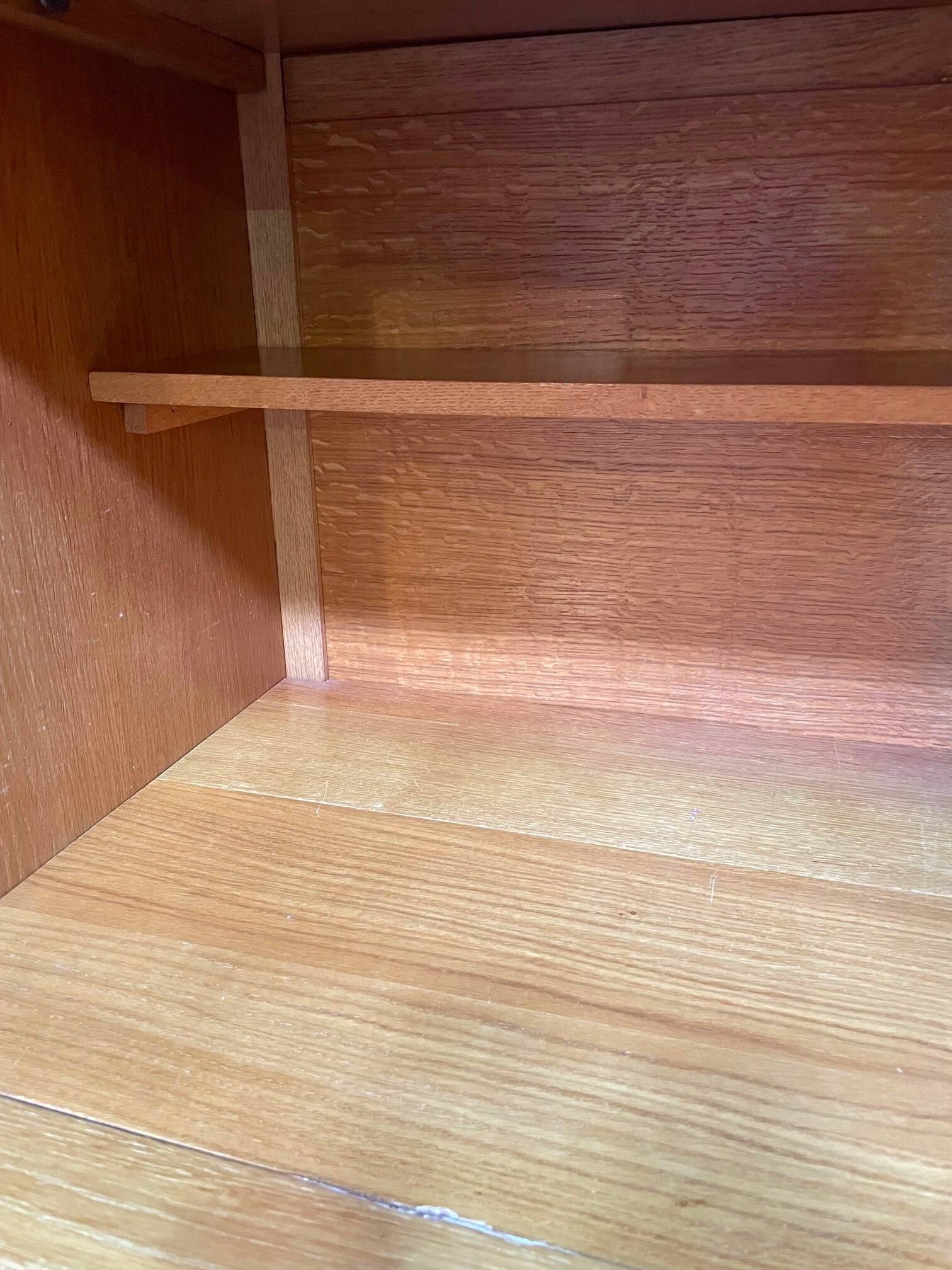 Armoire, secrétaire, commode en bois et rotin, années 60