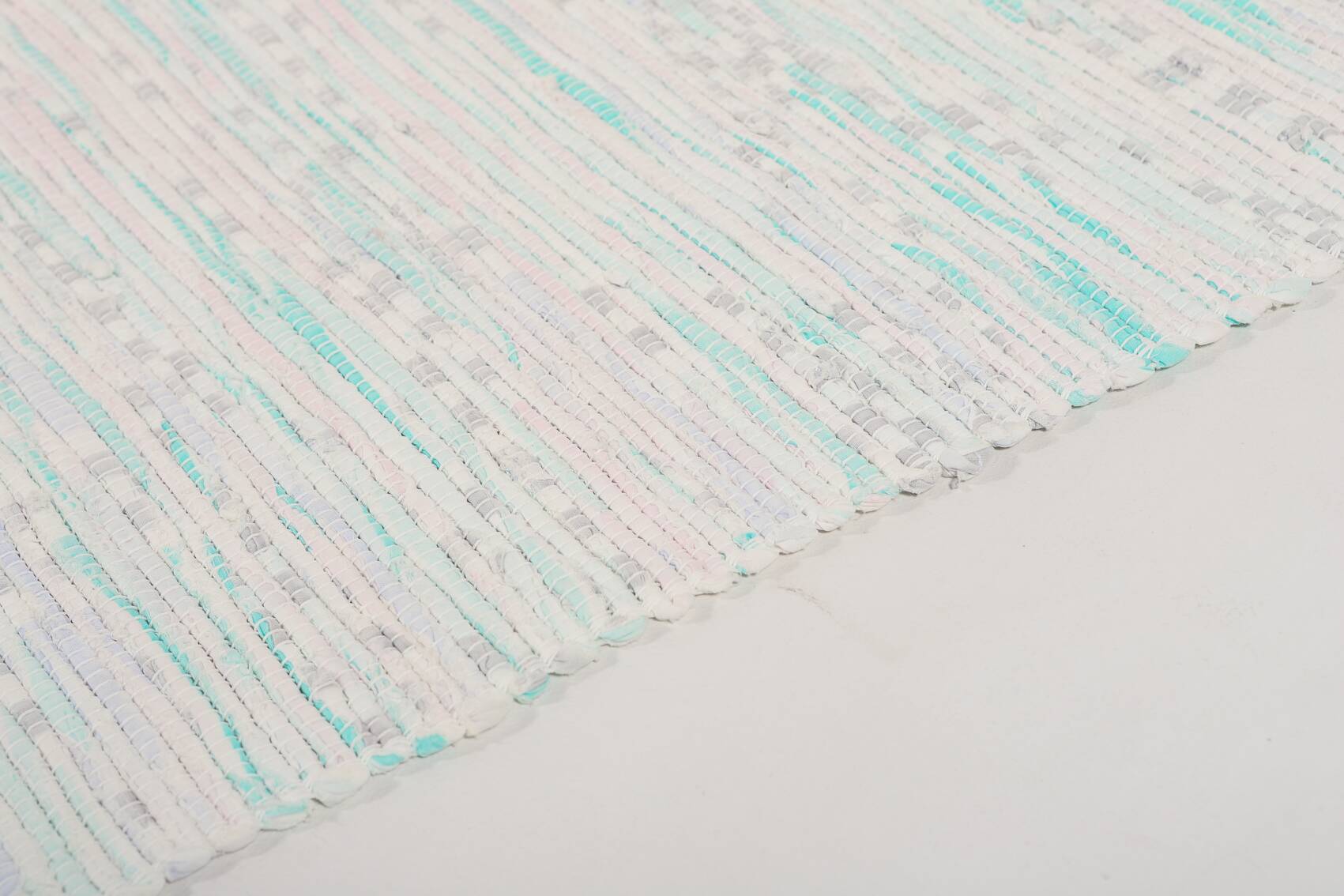 Vintage Scandinavian Hand Woven Recycled fabric rug