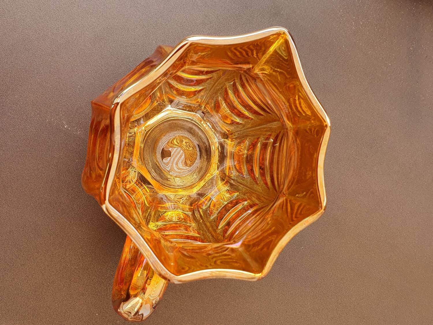 Iridescent glass jug