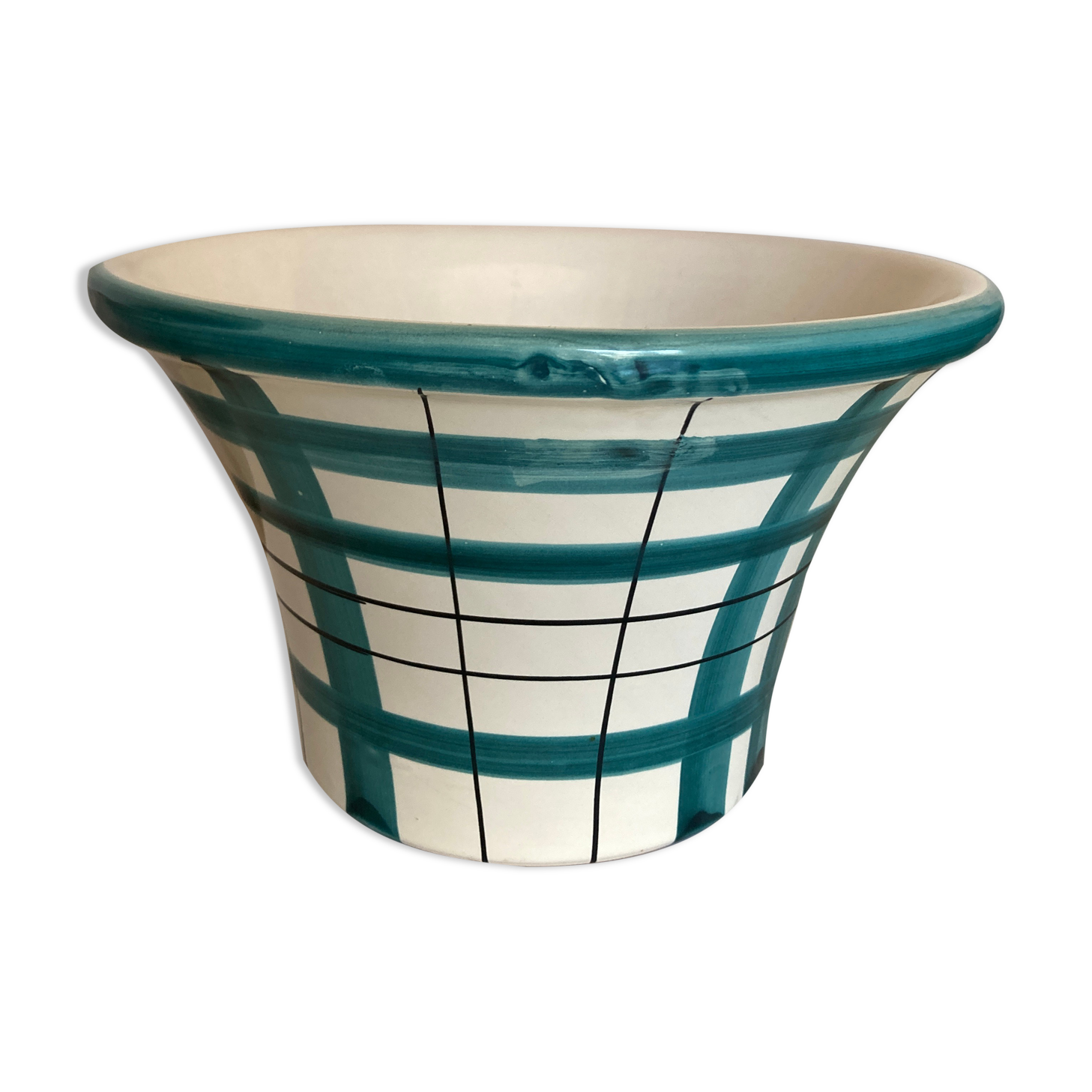 Produit Pop up Beau Bazar Cache pot en terre vernissée, travail italien 1970