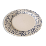 Plat Gien à décor de fleurs bleues