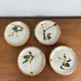 Set of 4 bread plates "La Colombe", 1950/60, Madeleine Brault