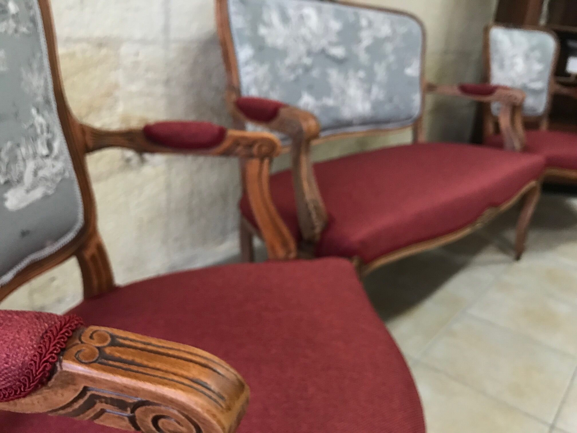 2-seater sofa and 2 armchairs in Louis XV style, revamped