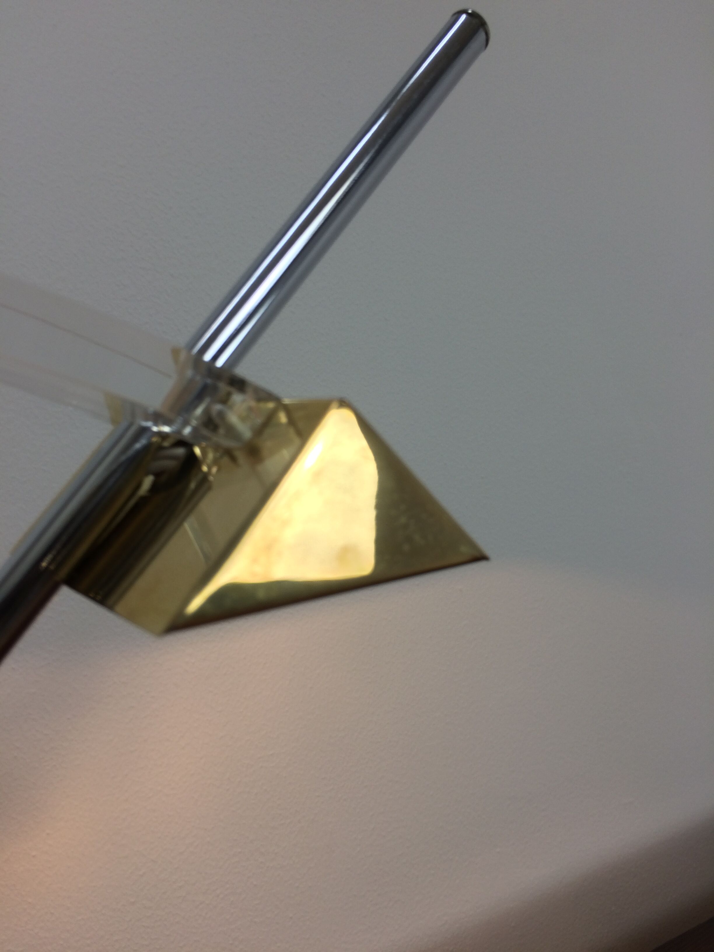 Plexiglas and brass table lamp, Italy 1980