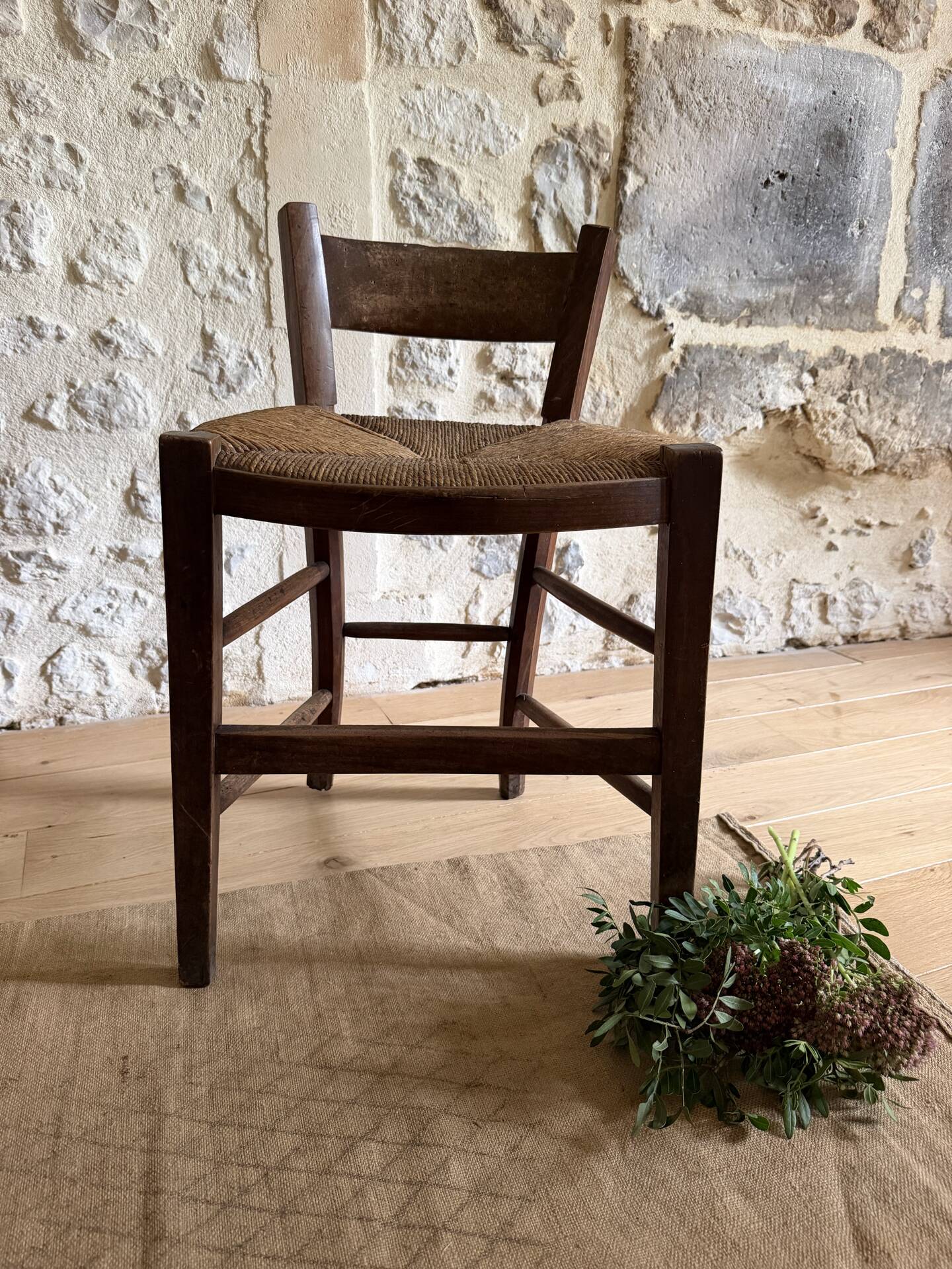 Old wooden country chair.