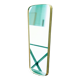 Rectangular Mirror Mid-Century Style Rounded Edges and Medium Embossed Brass Frame