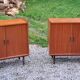 Pair of vintage mahogany sideboards with square metal legs from the 60s