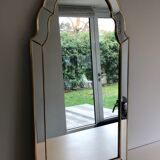 Mirror with closed guards in gilded wood 110x59cm