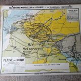 Ancienne carte scolaire : France, plaine du Nord Hatier Kaeppelin N°8.