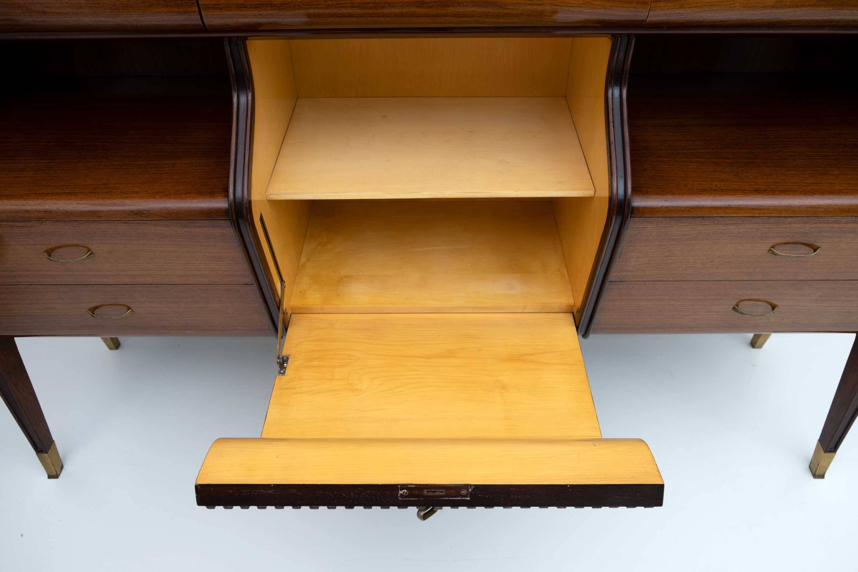 Osvaldo Borsani Mid-Century Modern Italian Sideboard with Bar Cabinet, 1950