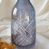 Carafe en verre ciselé bleu