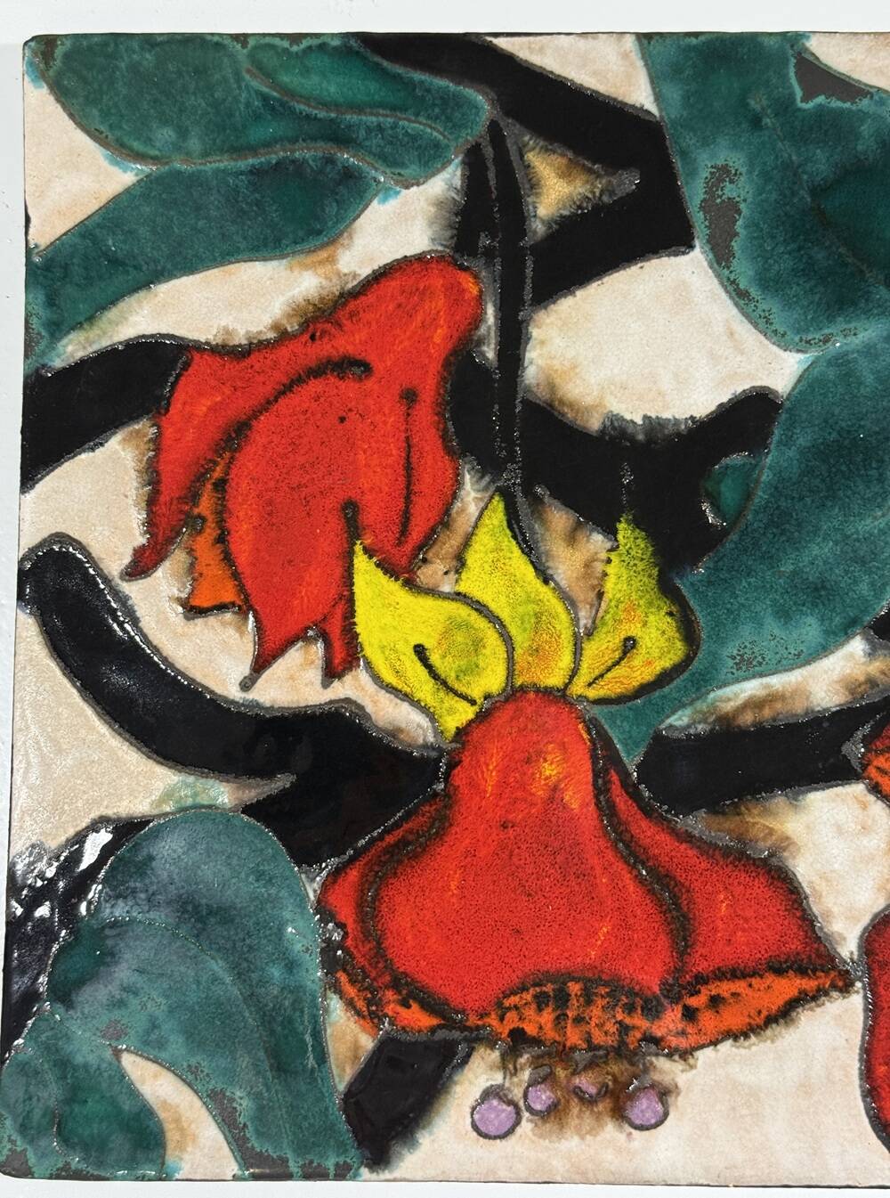 Ruscha ceramic wall decoration flowers Germany