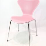 Set of 6 Series 7 chairs - Model 3107 - Series 7 chair - lacquered in pink - Arne Jacobsen - Fritz Hansen.