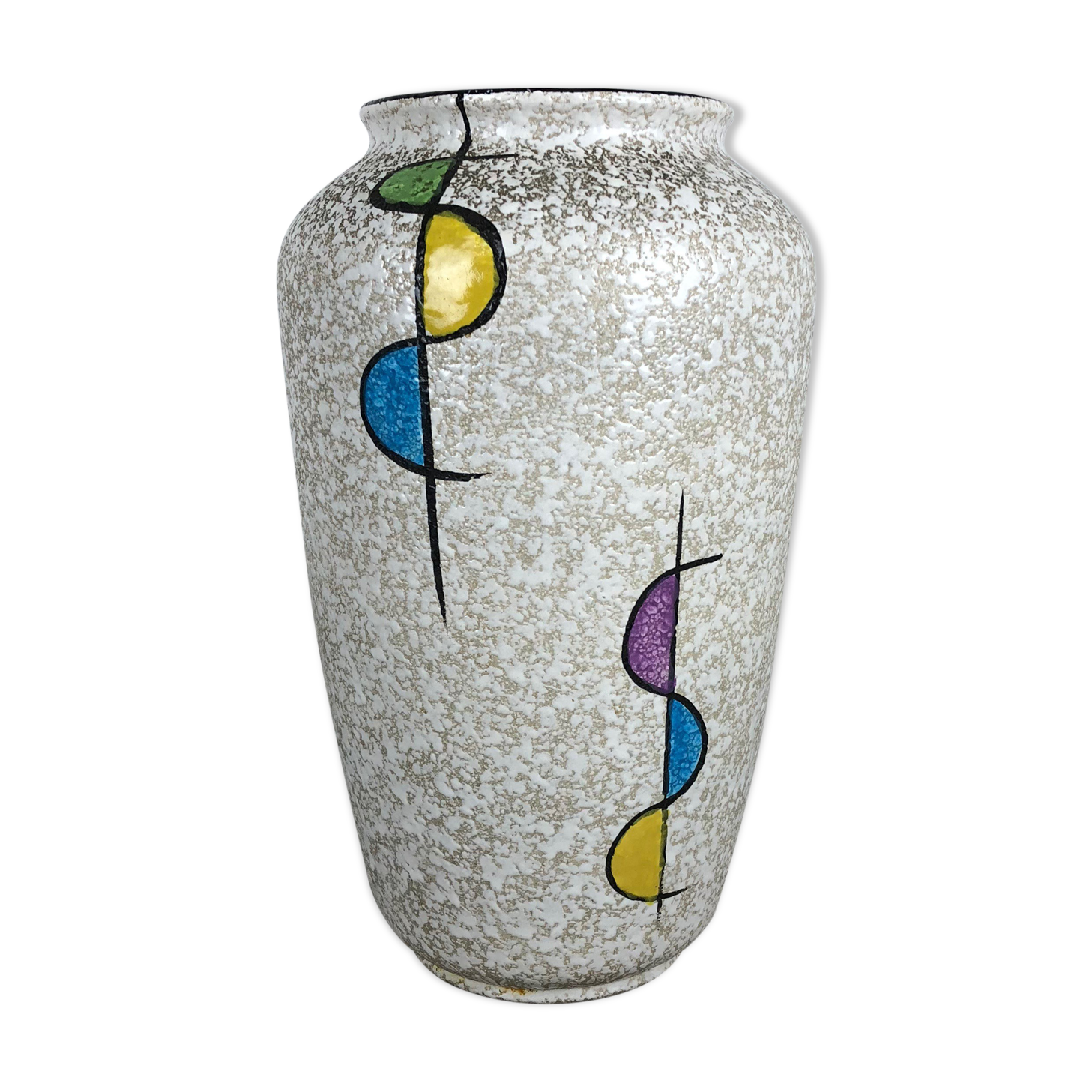 Super Colorful Fat Lava Pottery "575 25" Vase by Bay Ceramics, Germany, 1950s