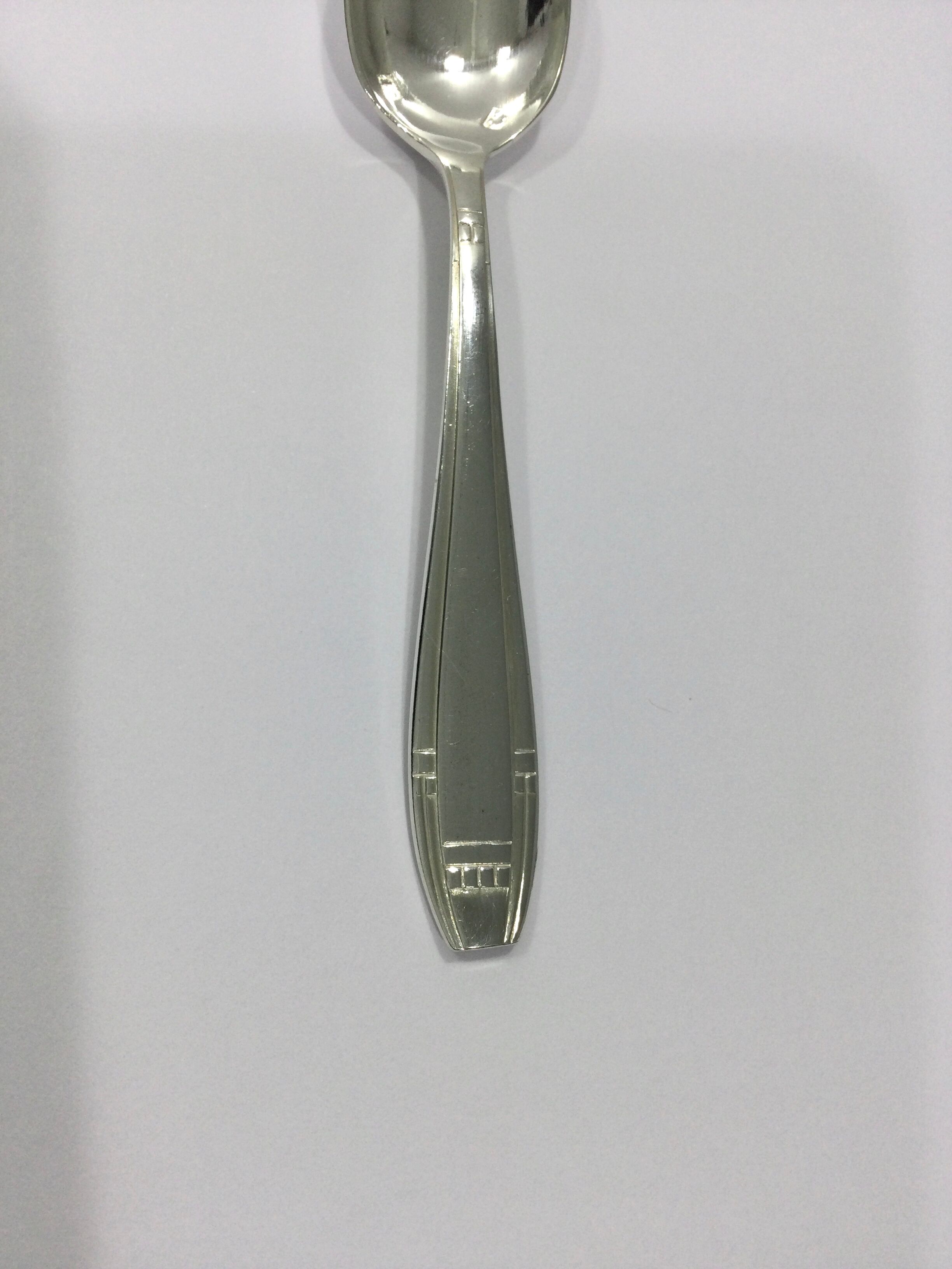 12 art deco mocha spoons made of silver metal