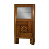 Solid oak display cabinet in the style of Charles Dudouyt, 1950s