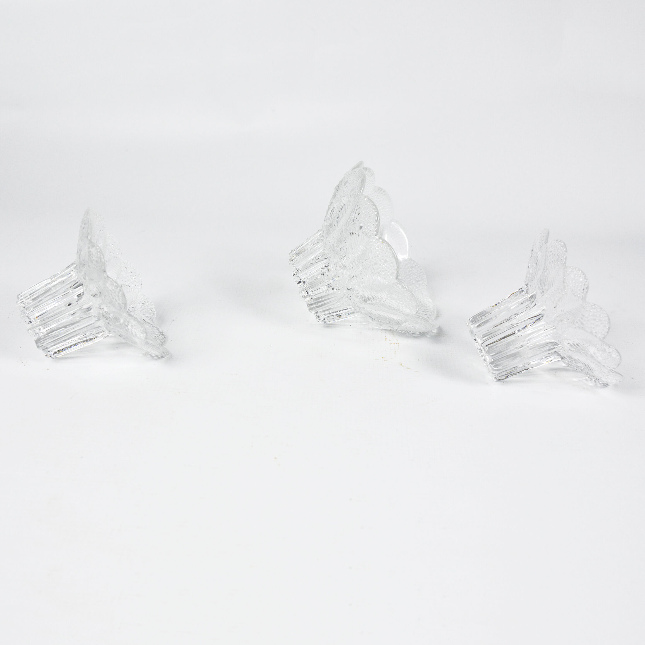 Set of 3 Lausitzer Glas candlesticks, Germany, 1980s