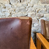 2 leather chairs Diana by Karin Mobring for IKEA, 1970