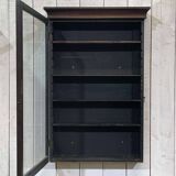 1950s English mahogany wall display cabinet