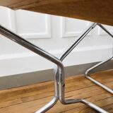 Pair of Lafuma armchairs in 1970s brown skai