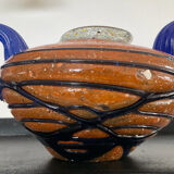 Vintage glass paste vase with handles