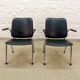 Black Leatherette Dutch Design Gispen Armchairs by Martin de Wit, 1960s.