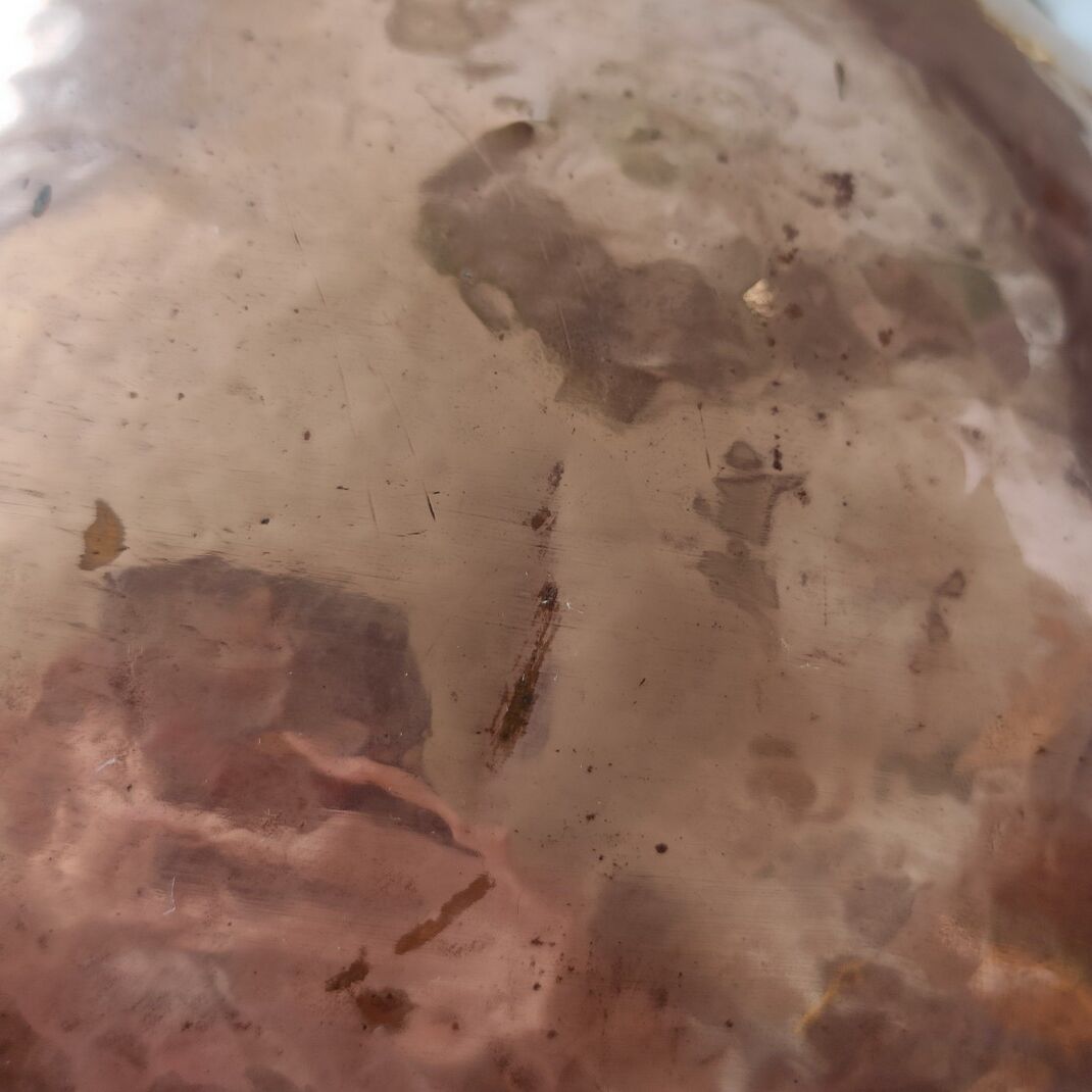 Copper and brass pitcher