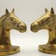Vintage Brass Horse Head Bookends Pair – French Cast Brass Equestrian Decor
