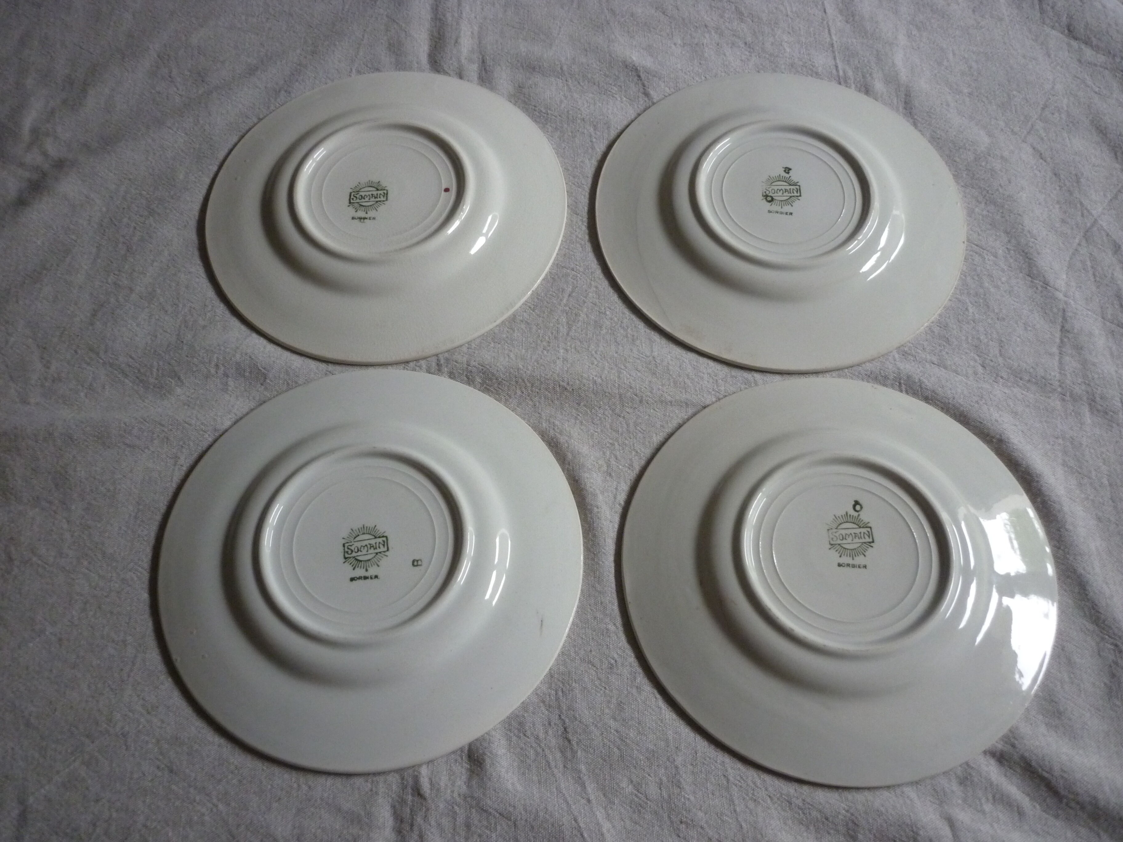 Set of 4 plates earthenware somain, RIM fruit slushie