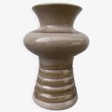 Vase organique en céramique beige vintage 1970