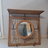Coat rack dressing room vintage rattan year 50