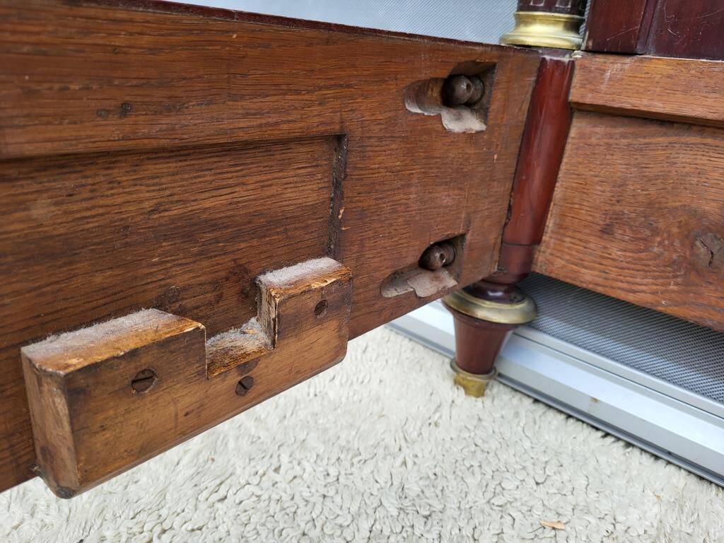 Napoleon bed in mahogany and gilded brass, Empire style