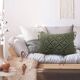 Coussin macramé vert tressé 30x50 cm