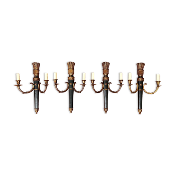 Modern Italian neoclassical wall sconces from the mid-century, model W 1013 by Palladio, 1960s, set of 4.