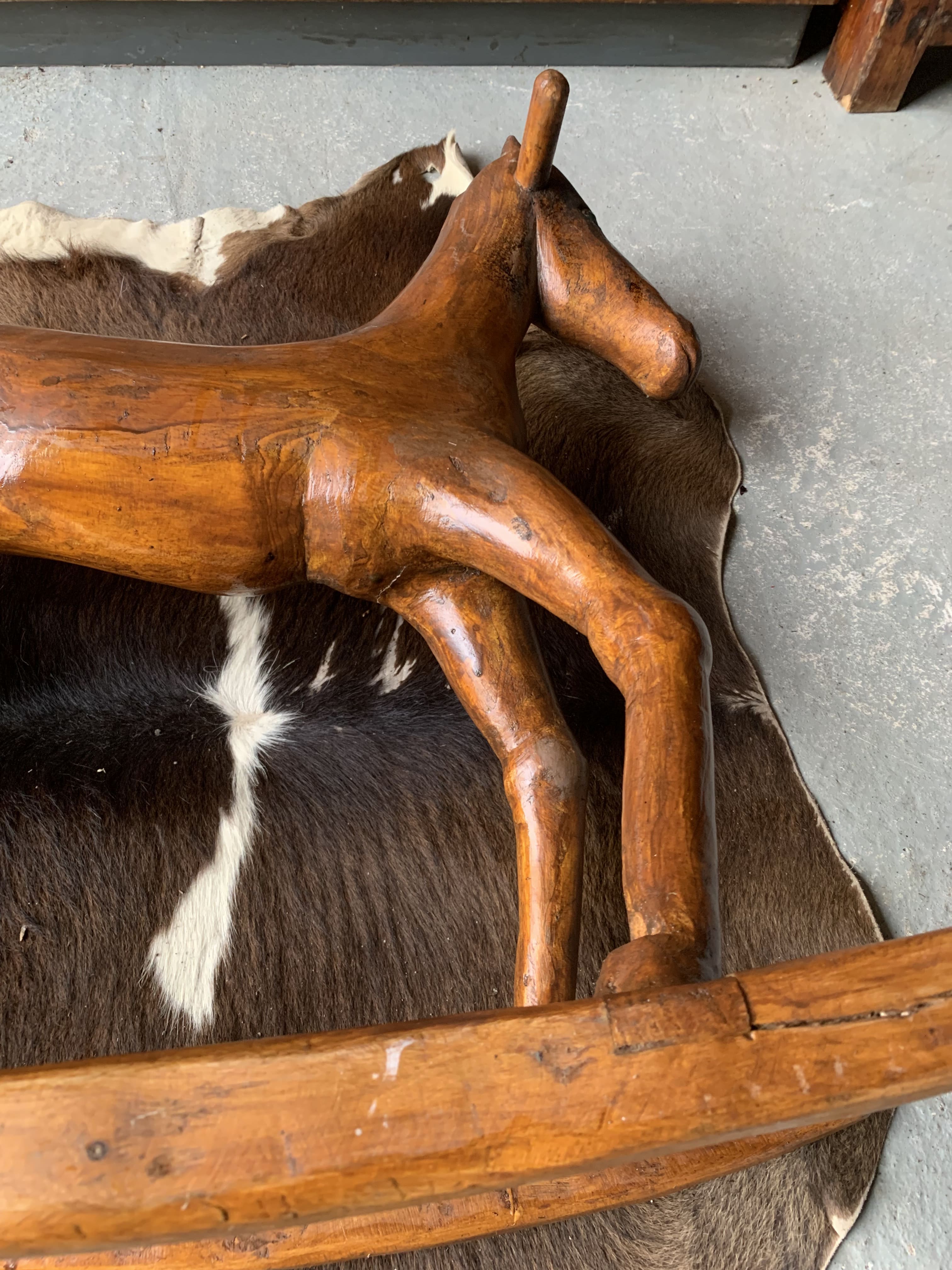 Wooden rocking horse