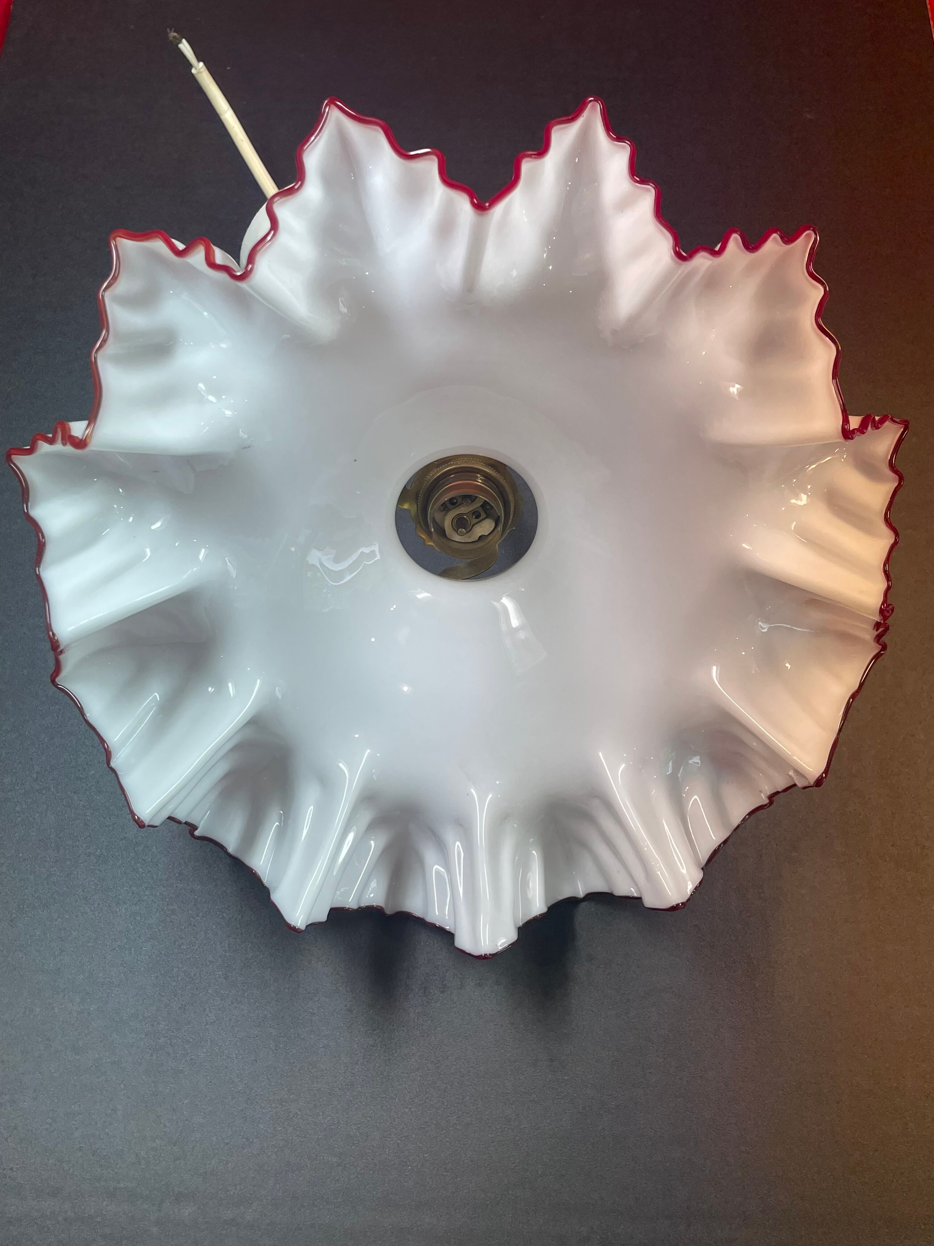Old Suspension complete lampshade pleated glass wall lamp vintage ceiling lamp