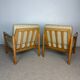 Pair of vintage wooden armchairs