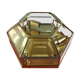 Hexagonal brass and bevelled glass ceiling light