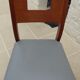 Set of 6 cherry wood style chairs with gray imitation leather seat
