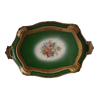 Wooden tray, vintage florentine venetian italian