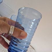 Long blue gradient drink glass – fine glass – 1970s