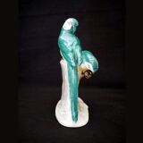 Figurine en faïence, une paire de perroquets en porcelaine allemande