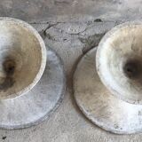 Pair of diabolo planters in fiber cement - vintage 1950