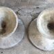 Pair of diabolo planters in fiber cement - vintage 1950