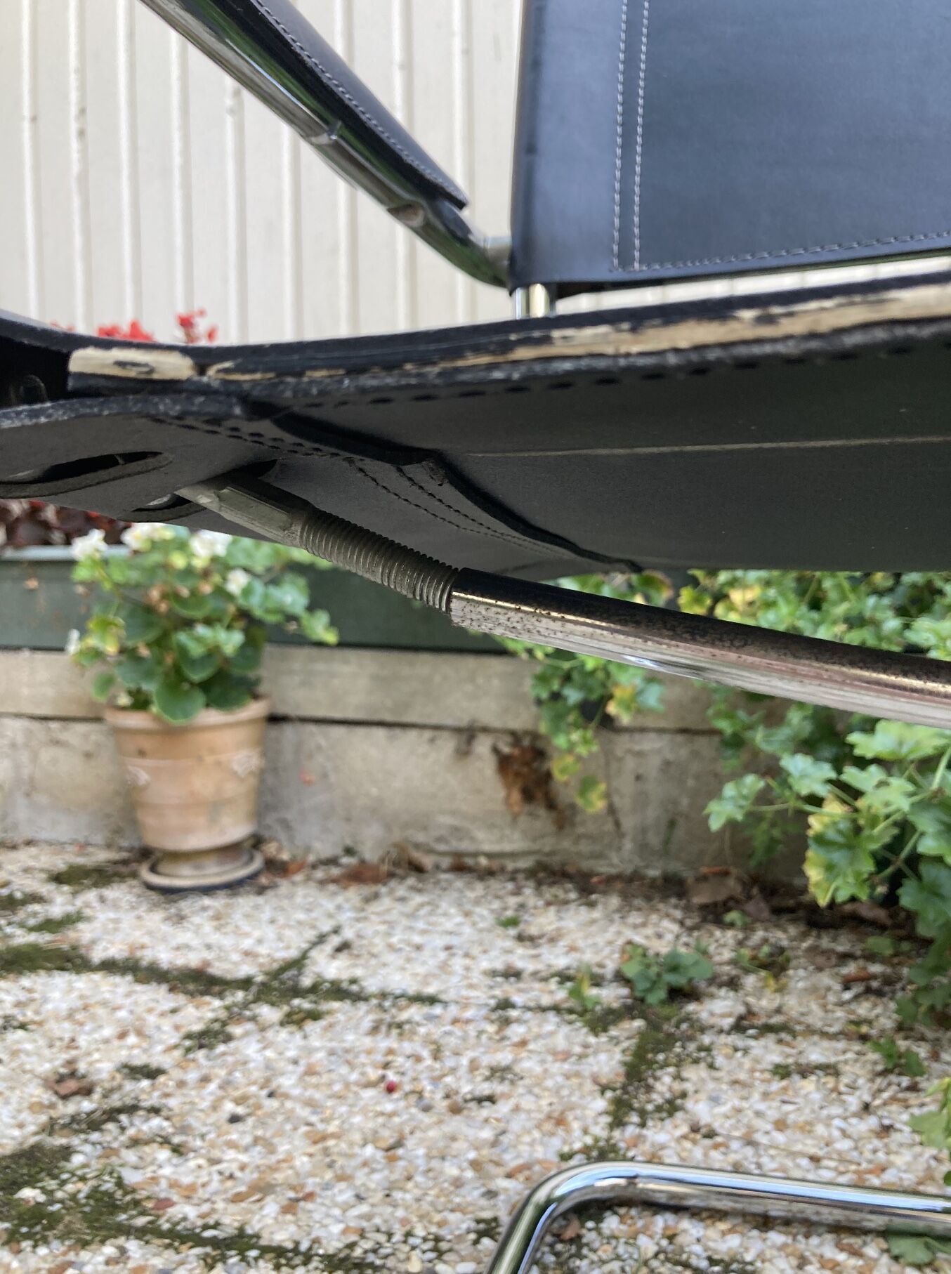 Vintage armchair in black leather