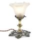 Brass and molded glass table lamp